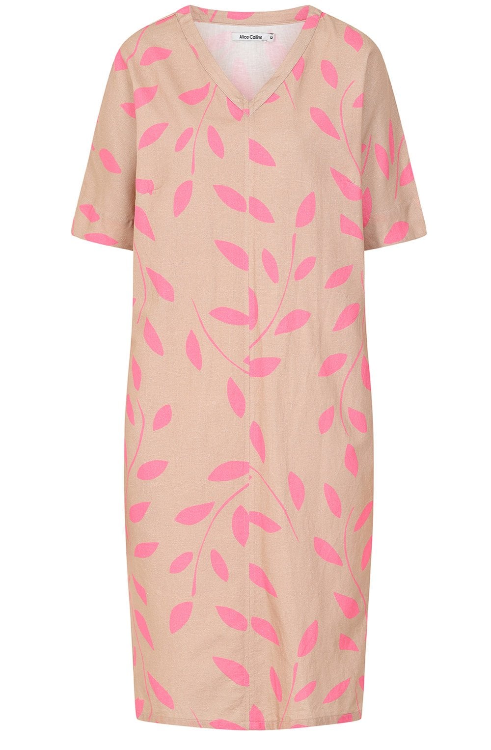 Roberta Latte and Pink Leaf Dress