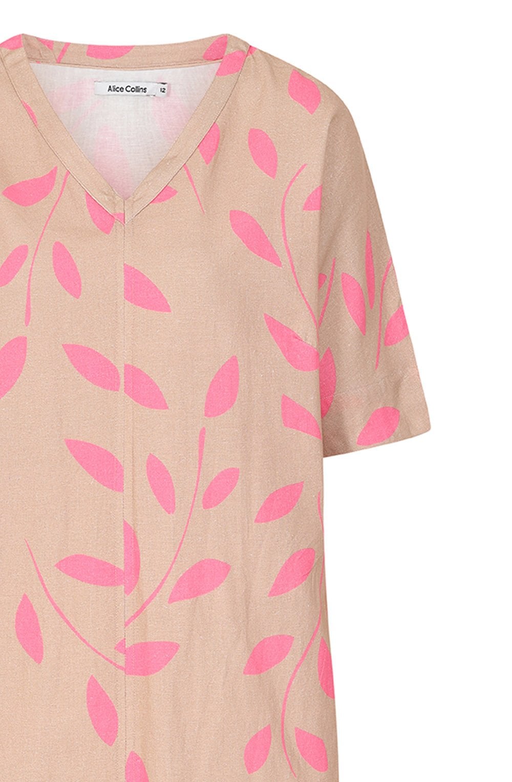 Roberta Latte and Pink Leaf Dress