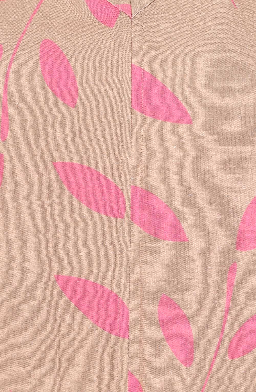 Roberta Latte and Pink Leaf Dress