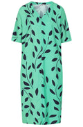 Roberta Mint and Blue Leaf Dress