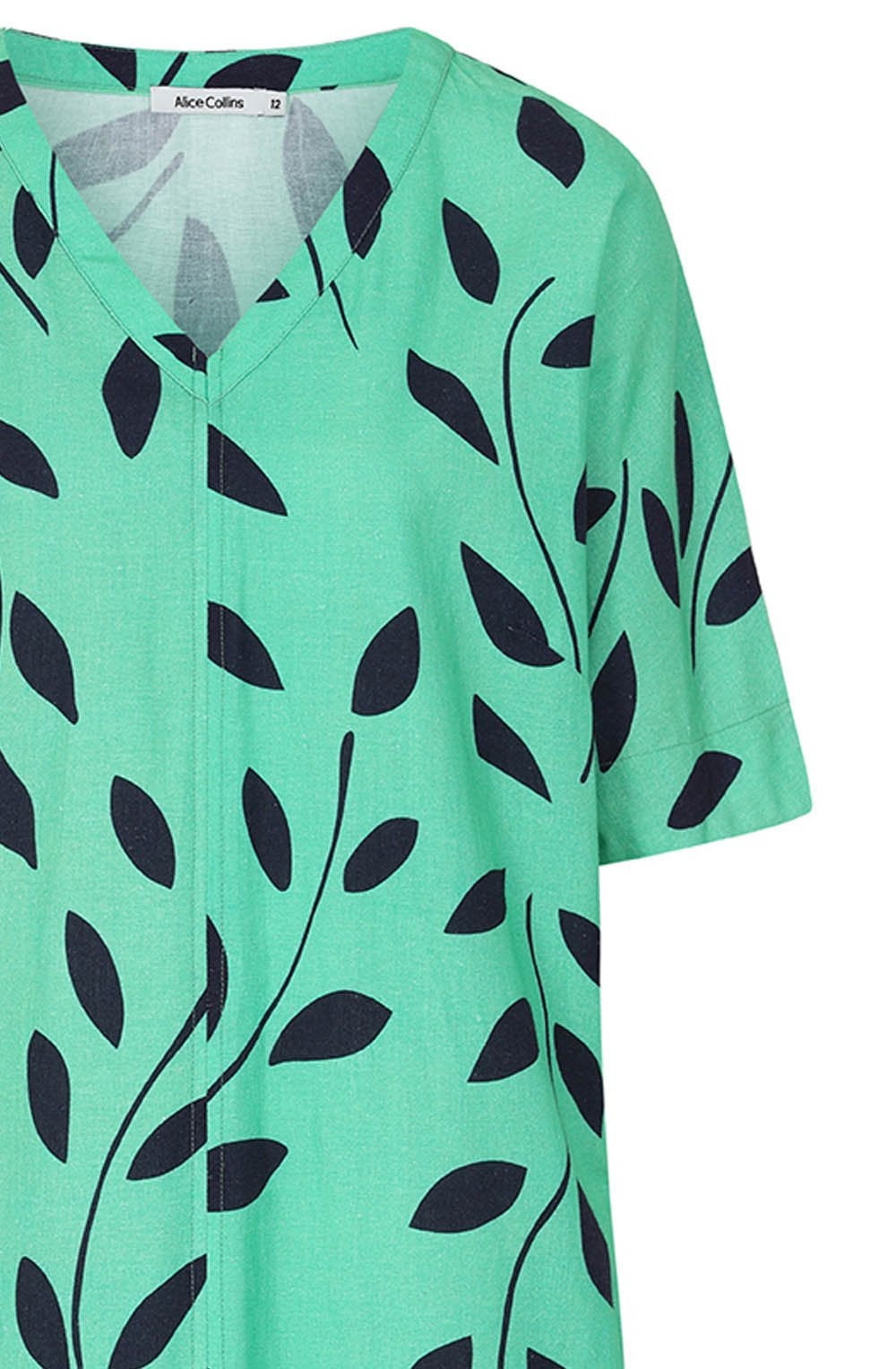 Roberta Mint and Blue Leaf Dress