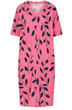 Roberta Pink and Blue Leaf Dress