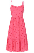 Tallulah Hot Pink Embroidered Flower Summer Dress