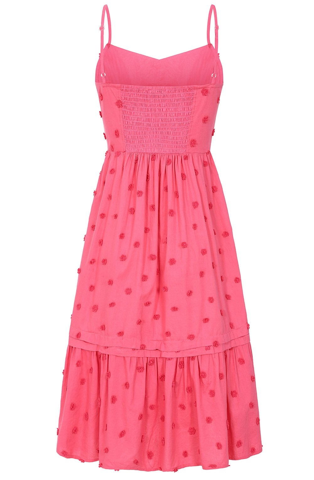 Tallulah Hot Pink Embroidered Flower Summer Dress