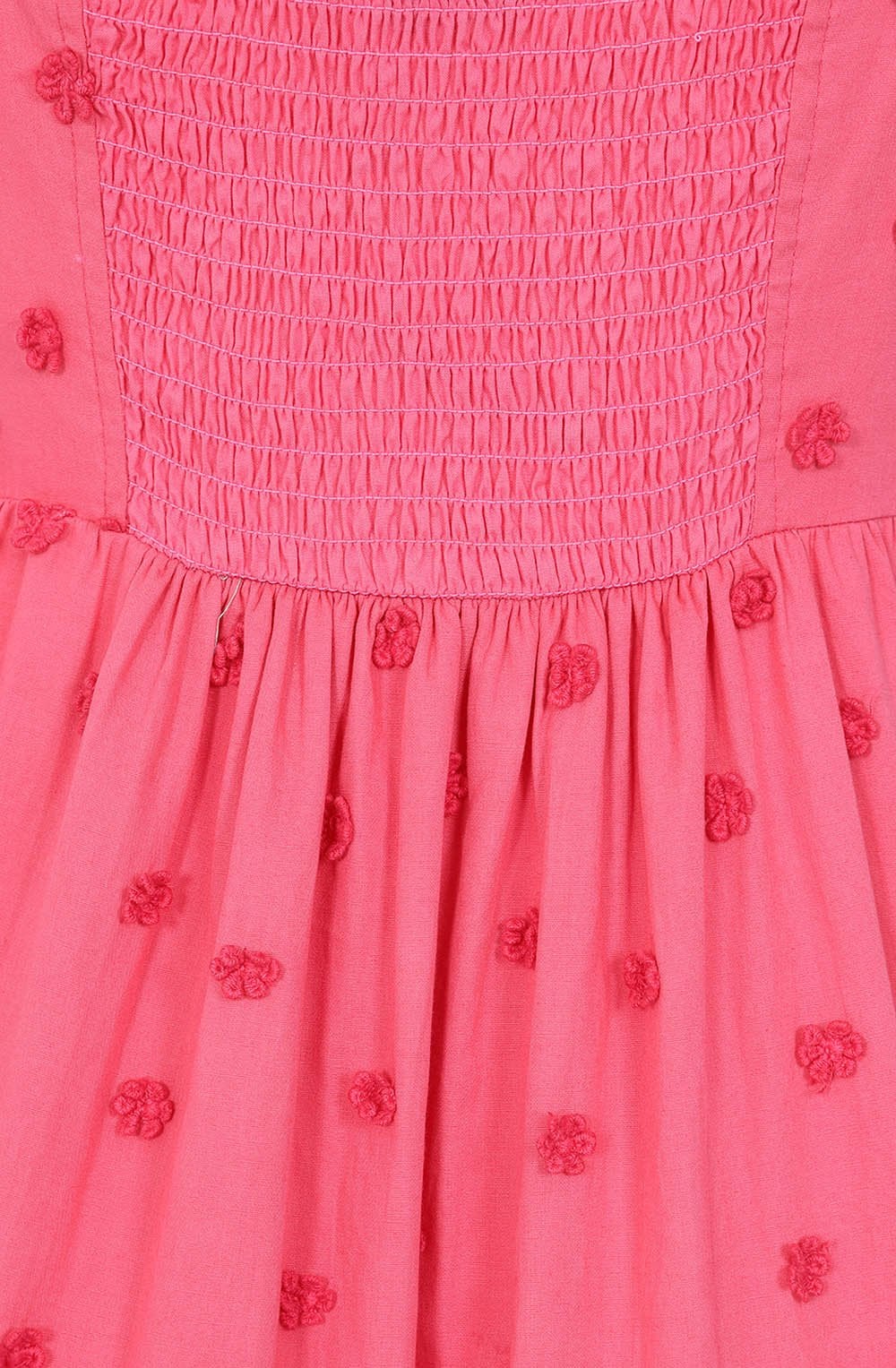 Tallulah Hot Pink Embroidered Flower Summer Dress