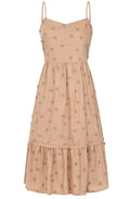 Tallulah Latte Embroidered Flowers Dress
