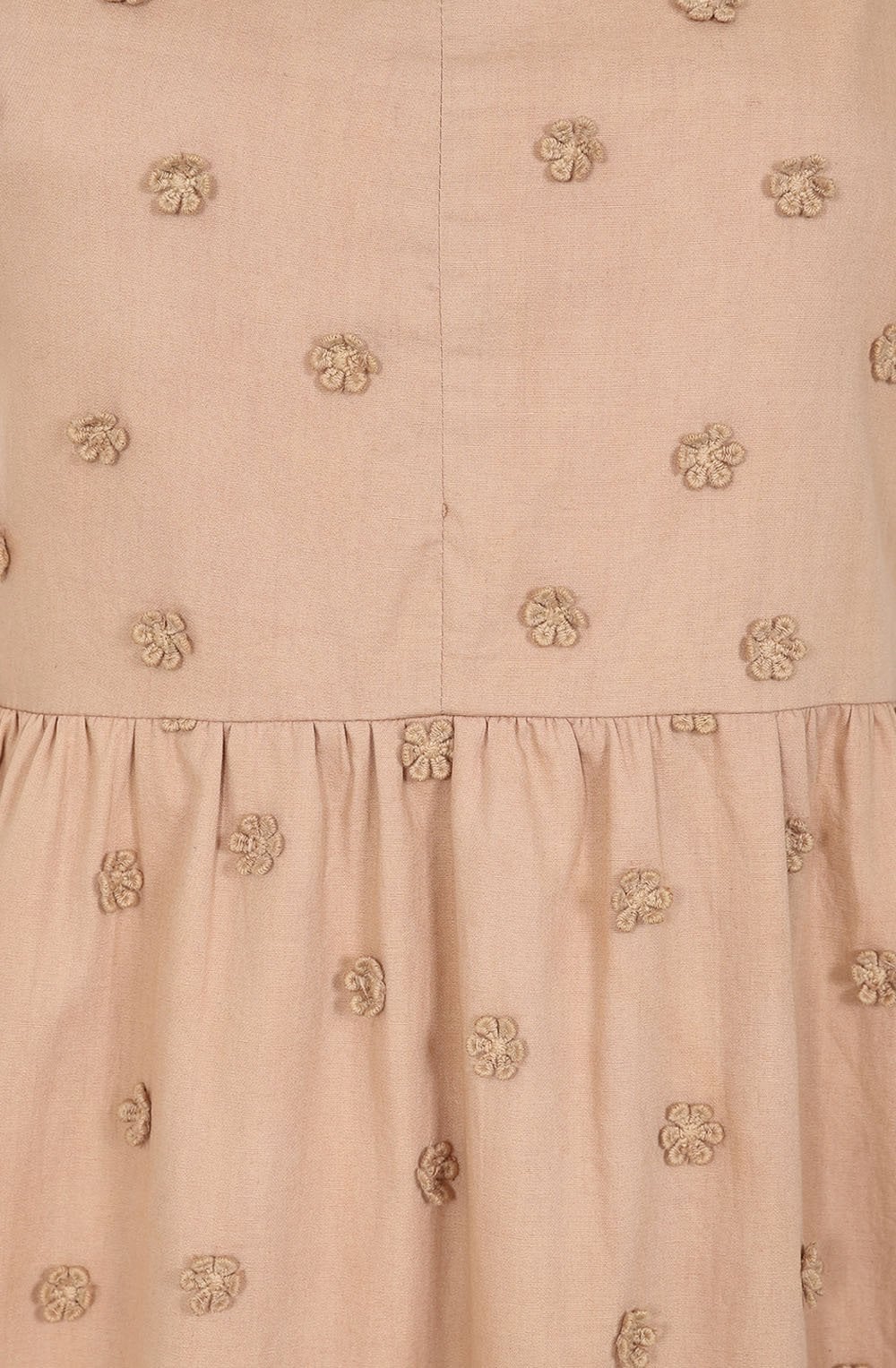 Tallulah Latte Embroidered Flowers Dress