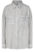 White and Dusky Grey Striped Rochelle Shirt
