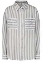 White and Dusky Grey Striped Rochelle Shirt