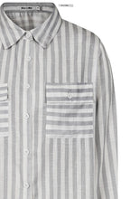 White and Dusky Grey Striped Rochelle Shirt
