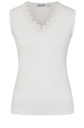 White Fern Lace Trim Top