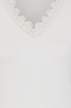 White Fern Lace Trim Top