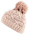 Bella Dusty Pink Cable Knit Hat
