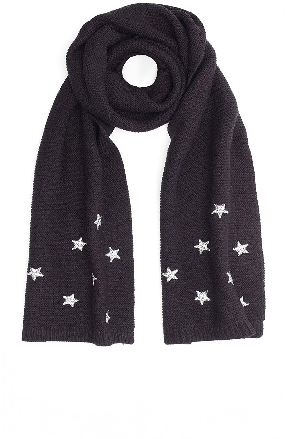 Black Rhinestone Star Scarf