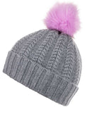 Brandi Grey Cable Knit Hat