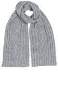 Cindy Grey Cable Knit Scarf