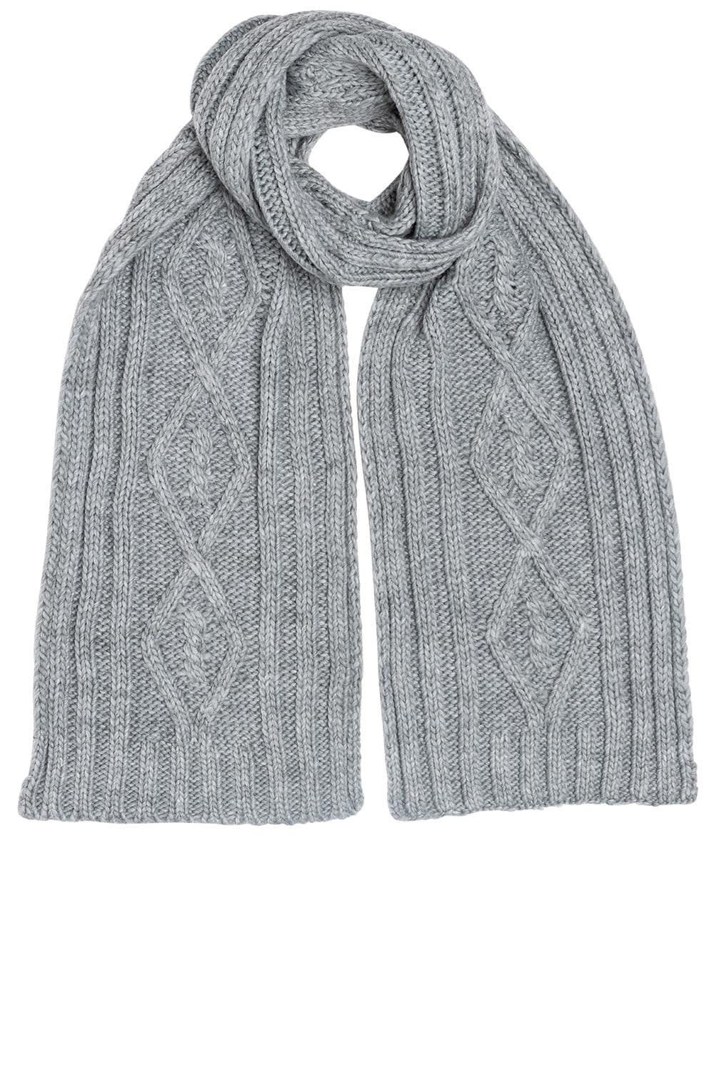 Cindy Grey Cable Knit Scarf