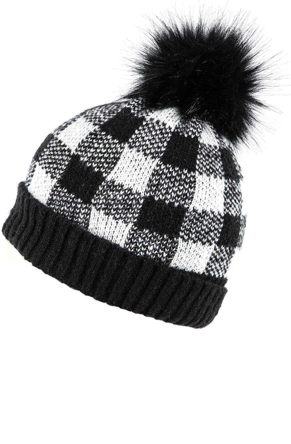 Hampton Black and White Check Hat