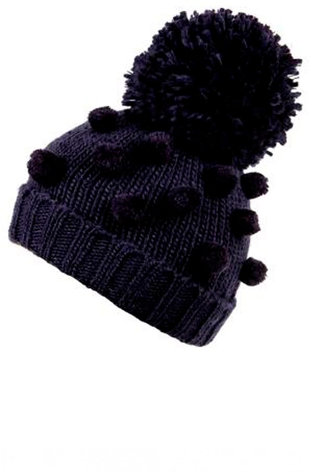 Navy Pompom Hat