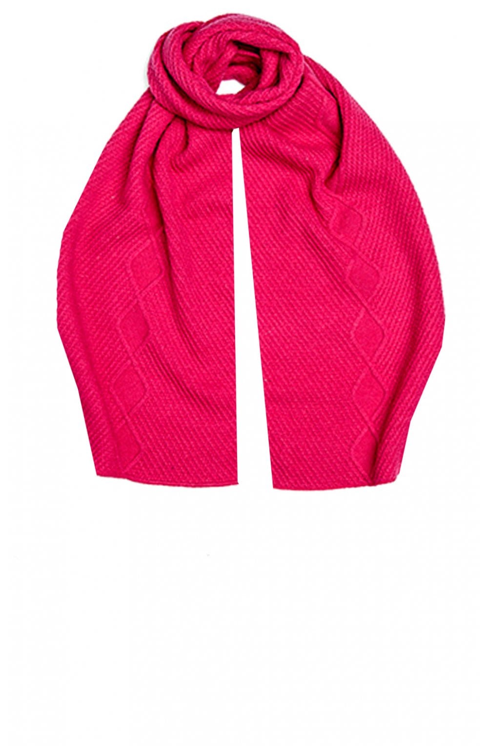 Pink cable knit scarf