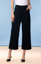 Black High Waist Denim Culottes