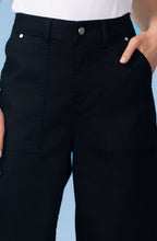 Black High Waist Denim Culottes