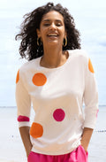 Fuchsia and Orange Large Polka Dot Jumper