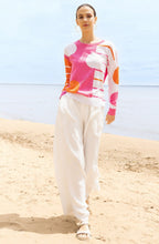 Fuchsia and Orange Mixed Print Relaxed fit Jumper