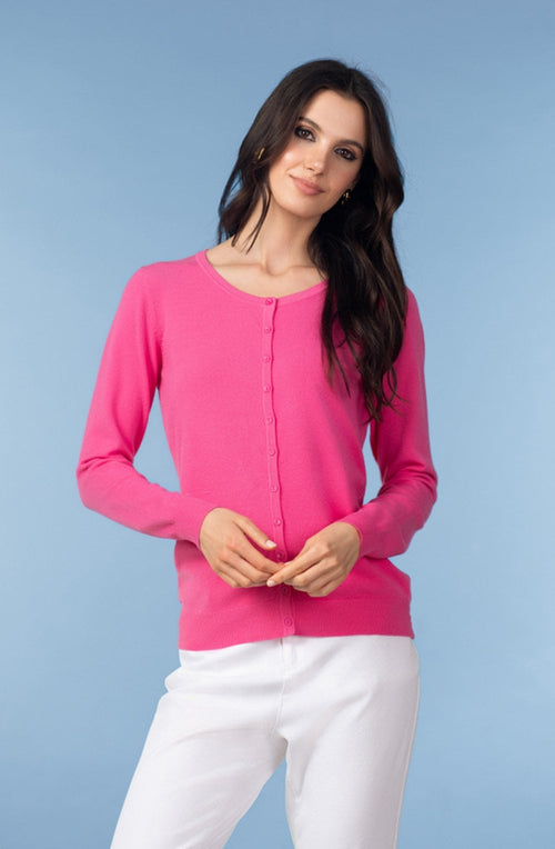 Fuchsia Super Soft Fine Knit Cardigan