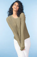 Khaki Open Weave Pullover
