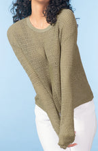 Khaki Open Weave Pullover