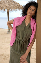 Khaki Relaxed Drawstring Waist Dress