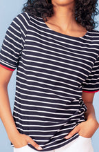 Navy and White Stripe Relaxed T Shirt