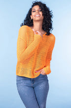 Orange Open Weave Pullover