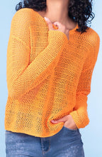 Orange Open Weave Pullover