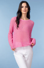 Pink Open Weave Pullover