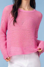 Pink Open Weave Pullover