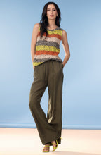Sand and Orange Stripe Crochet Tank Top