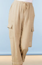 Sand Linen Mix Relaxed Utility Trousers
