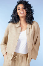 Sand Linen Mix Utility Shirt