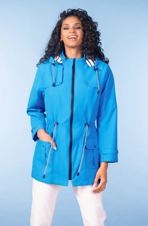 Turquoise Waterproof and Windproof Coat