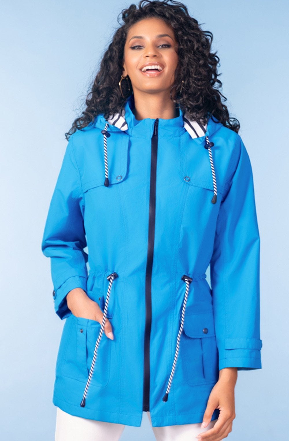 Turquoise Waterproof and Windproof Coat