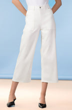 White High Waist Denim Culottes