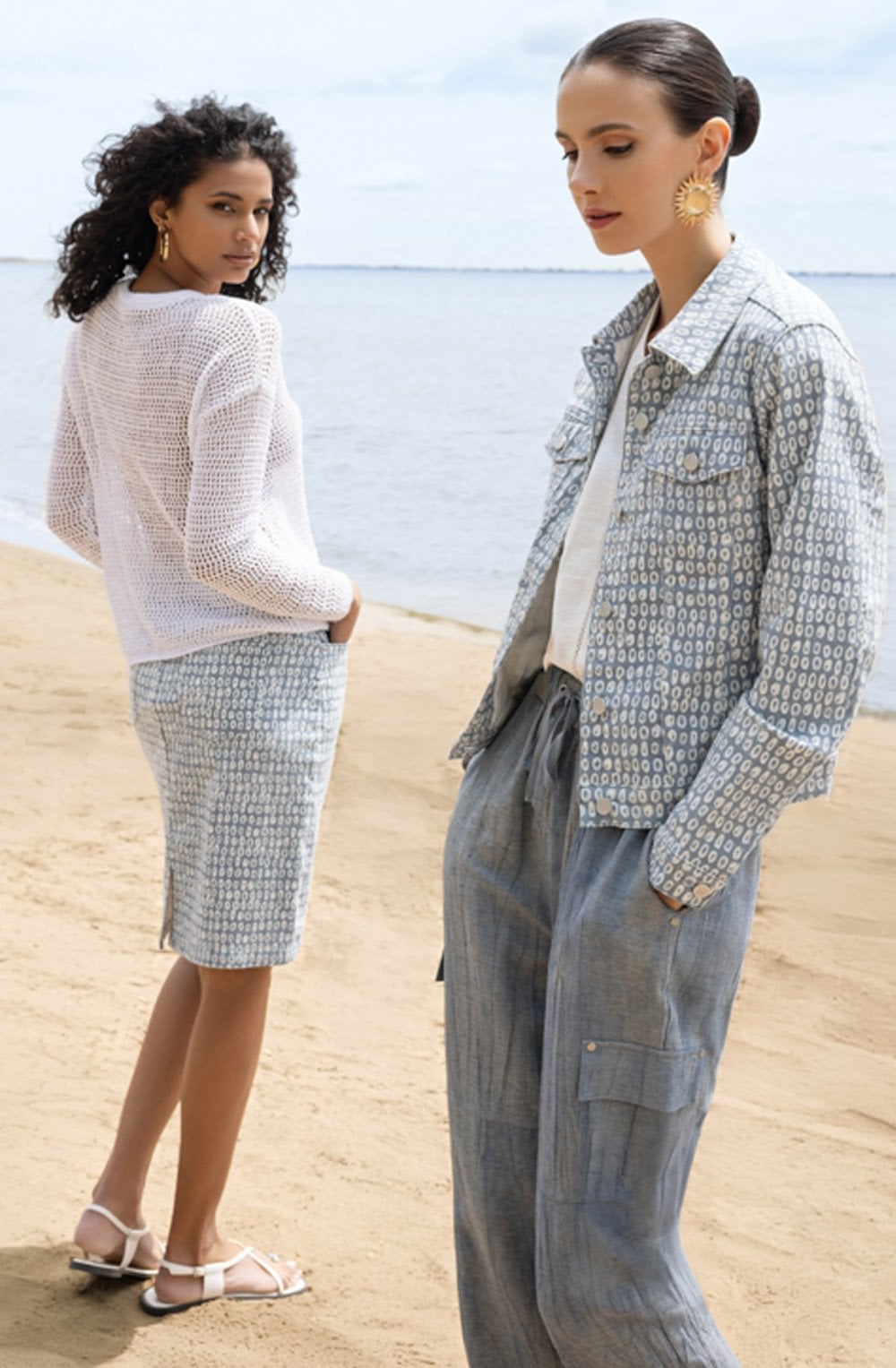 White Open Weave Pullover
