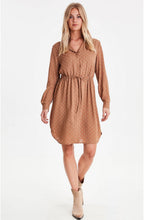 Almond Spot Print Shirt Dress