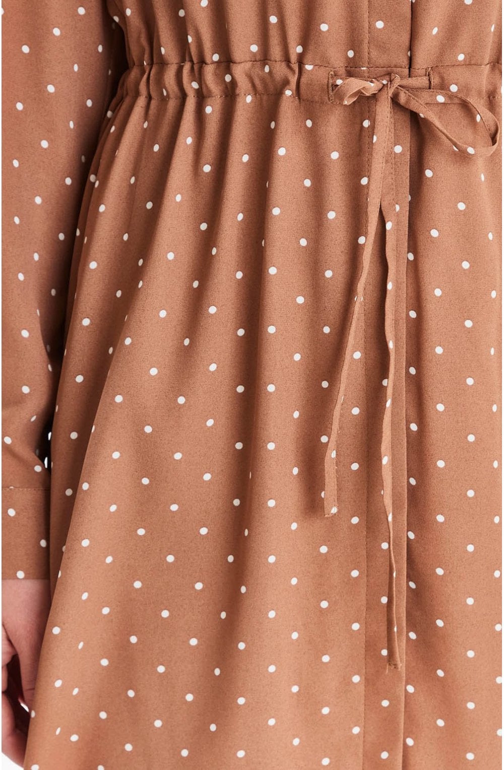 Almond Spot Print Shirt Dress