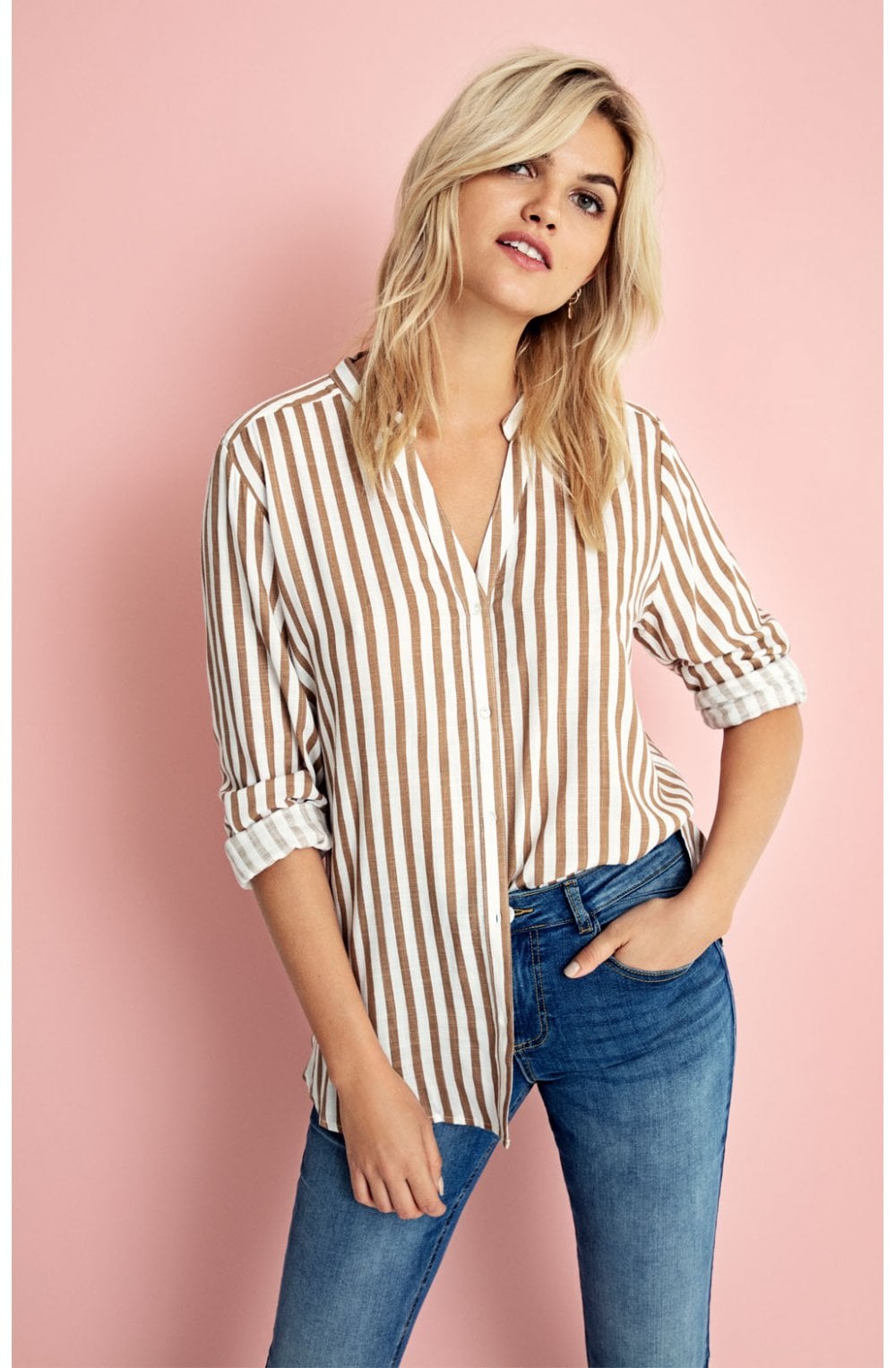 Almond Striped Blouse