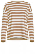 Almond & White Striped Top