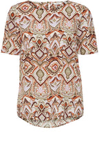 Aloe Boho Mix Short Sleeve Blouse