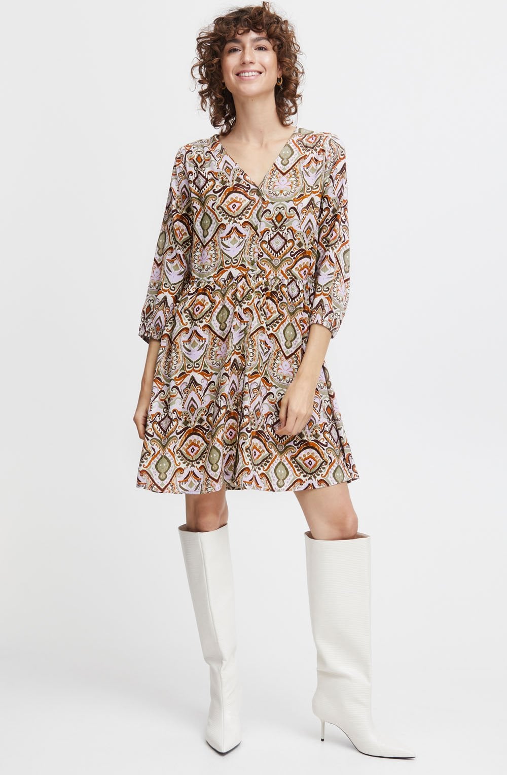 Aloe Boho Mix Smock Dress
